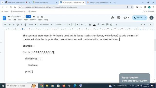 Lecture 10 - Continue in python | Python Tutorial | BinaryBrushTech | AKTU