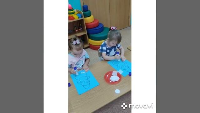 Аппликация из салфеток Снеговик смотреть онлайн