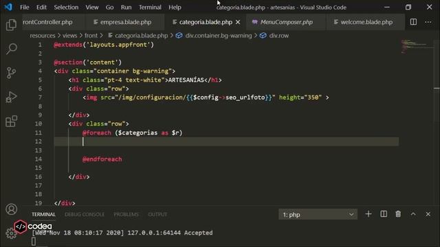 Diseño frontend de la página artesanías en Laravel 8 смотреть онлайн