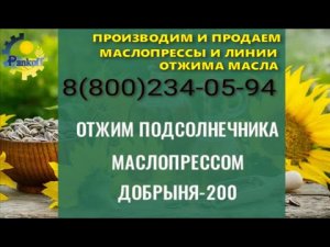 ОТЖИМ ПОДСОЛНЕЧНИКА МАСЛОПРЕССОМ ДОБРЫНЯ 200.mp4