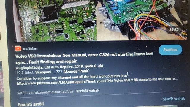 ✅ Volvo V50 S40 C30 Не заводится проблема с иммобилайзером! No Crank no Start! Fault C326 (SYNCHR.) смотреть онлайн