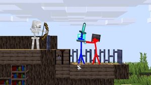Animation VS Minecraft Cartoon ~ STICKMAN VS HEROBRINE / stick man the Movie