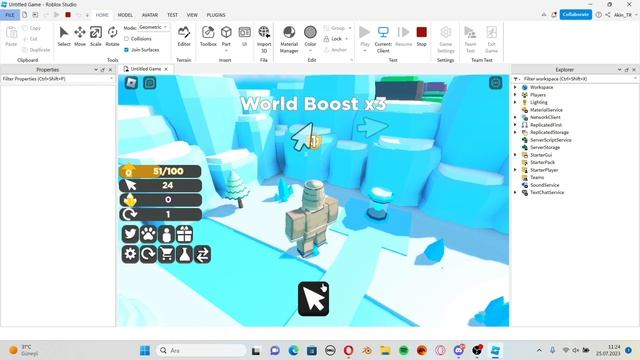Roblox Studio Clicking Simulator Kit #10 | World Boost | Roblox Studio | Türkçe смотреть онлайн