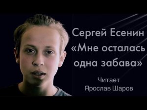 Сергей Есенин «Мне осталась одна забава» (читает Ярослав Шаров)