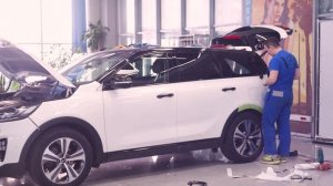 Антихром KIA Sorento до и после