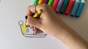 Drawing a crown for children | Bolalar uchun tojni chizish | Как нарисовать корону