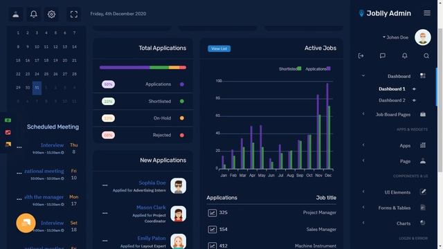 Job Board HTML Template Dashboard Bootstrap 5 Admin with RTL Dark Theme смотреть онлайн