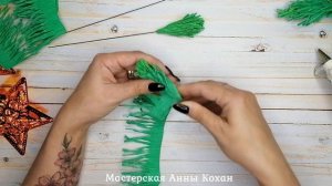 DIY?САМЫЙ ПРОСТОЙ СПОСОБ ЕЛОВЫХ ВЕТОЧЕК  из ГОФРИРОВАННОЙ БУМАГИ своими руками?