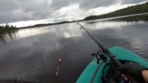 Озеро в Лоухском районе северной Карелии.Сломался спиннинг и лодка.