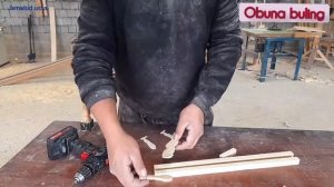 Деревянная игрушка.Малчик на турнике своими руками.