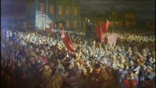 Раритеты музея: картина "Встреча Ленина на Финляндском вокзале 3 апреля 1917 года"