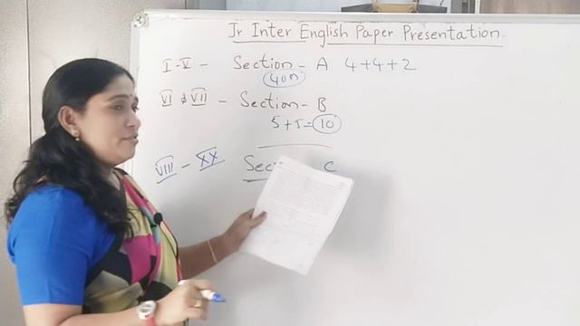 Paper Presentation in the board Exam Jr Intermediate English