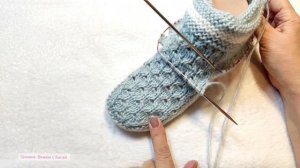 🥇 МК ⏩ Элегантные следки на двух спицах и без шва на подошве 🤗