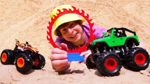 Машинки в песочнице - Гонки. Мультики для детей про игрушки машинки