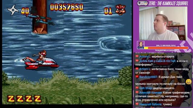 Проходим Zero: The Kamikaze Squirrel! SNES СТРИМ смотреть онлайн