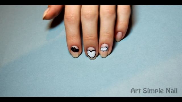 Маникюр "Сердце с крыльями" | Nails "Heart with Wings"