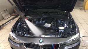 Мойка мотора BMW (мойка  водой после нанесения химии, часть №2 )