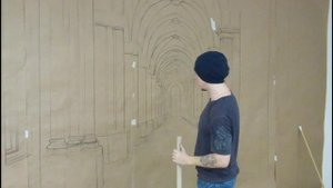 Роспись стены  Первая часть. Предварительный рисунок