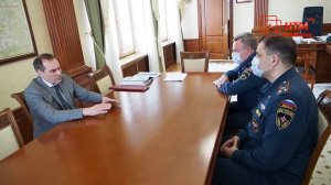 Артём Здунов провел рабочую встречу с врио начальника ГУ МЧС России по Мордовии.