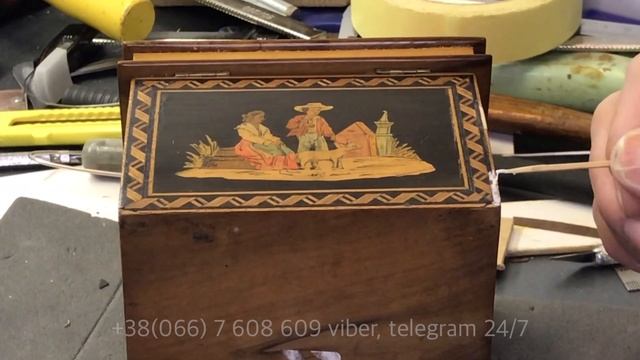 Процесс реставрации шкатулки с секретом. Реставрация антиквариата в Киеве.  restavrator_kiev