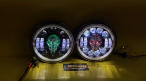 Фары Череп Нива Уаз светодиодные 178 мм с ДХО и Повторителями поворотника. Оригинал