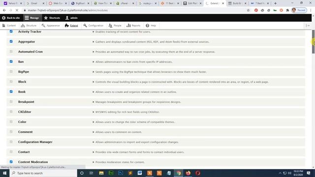 Enable or activate your modules in your  first drupal 8 website