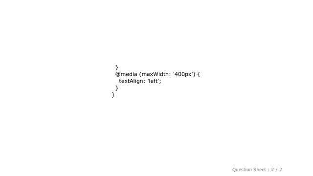 CSS : Media query syntax for Reactjs