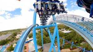 Manta Roller Coaster On Ride Back Row 4K POV SeaWorld Orlando 2022 01 04
