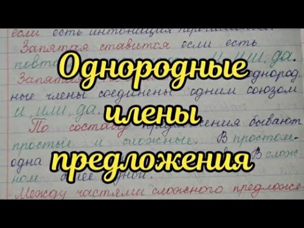 Однородные члены предложения