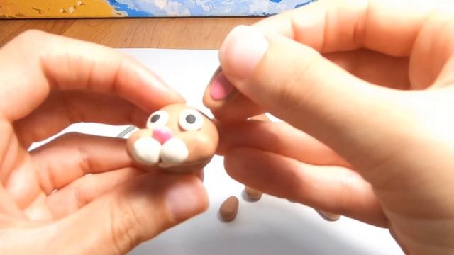 Как слепить Зайчика из пластилина? Легкие поделки для детей/Видео лепка смотреть онлайн