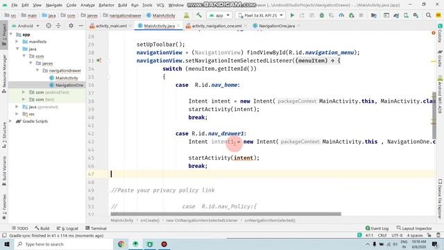 Navigation drawer click event in android studio [ Part -2 ] смотреть онлайн