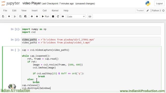 Play Video Using OpenCV Python | Camera | Computer Vision | Data Science | Opencv Tutorial in Hindi