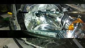 Установка модуля от LED птф в фару Lancer 9