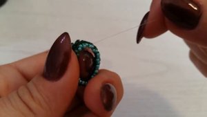 Серьги из бисера.  Оплетение кабошона. Мастер класс.