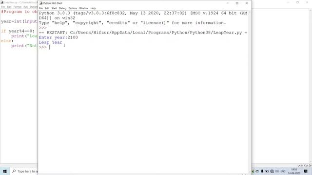 7. Leap Year Program in Python || Python Tutorial for Beginners by Hifzur Rahman