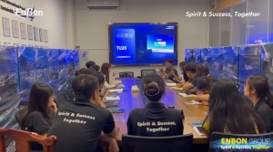 Novartis came to our company to train Enbon salesmen on the new product of video processor--TU20.