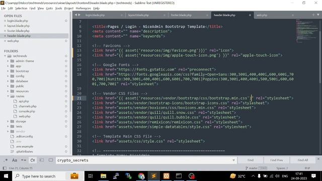 Admin theme integration in Laravel | How to integrate html Theme in Laravel