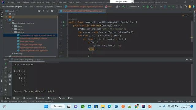 Core Java | 6 | Inverted Mirror Of Right Angle Triangle With Special ...