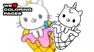 #94 Мороженое Единорог Hello Kitty Раскраска | МЫ ❤️ РАСКРАСКИ