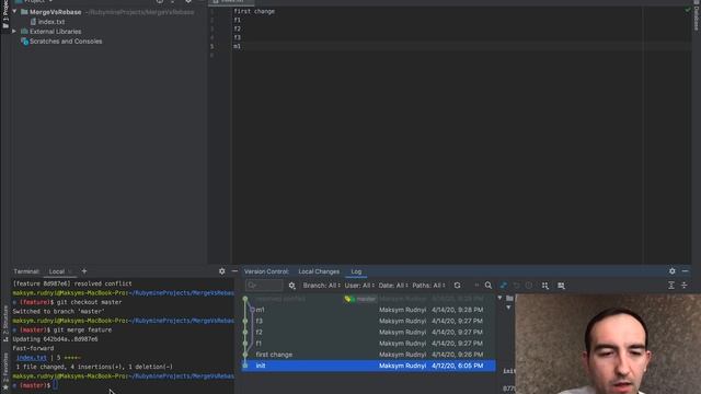 Git Merge vs Rebase. смотреть онлайн