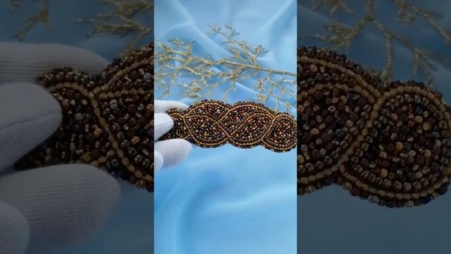 Бежевая заколка для волос ручной работы. Hair Barrette hair clip in Roman mosaic style ??? смотреть онлайн