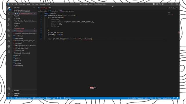python project with source code engineering python subject project Tutorial QR code/Barcode genret