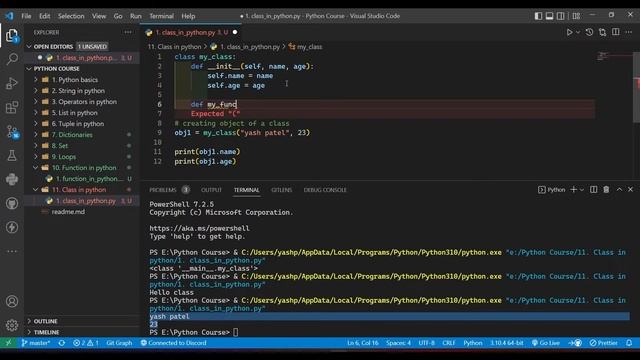 Class in python