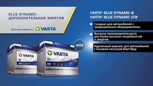 VARTA DYNAMIC - новая линейка аккумуляторов!!! 