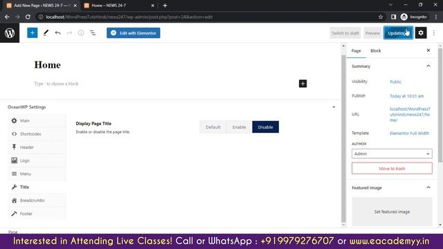 Getting Started with Elementor : WordPress Page Builder | #wordpresstutorial (09) | Learn WordPress