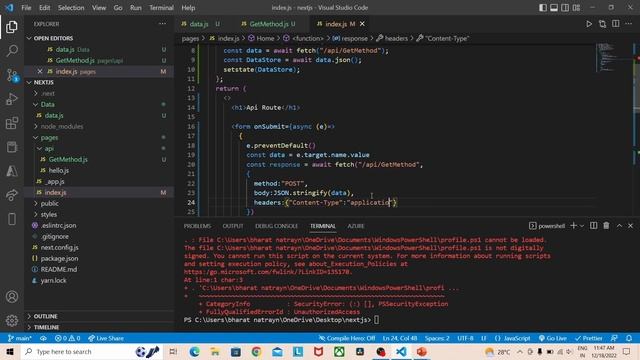 NEXT.JS TUTORIAL #27 API ROUTE USING POST METHOD #nextjs #nextjs13 #datahacks