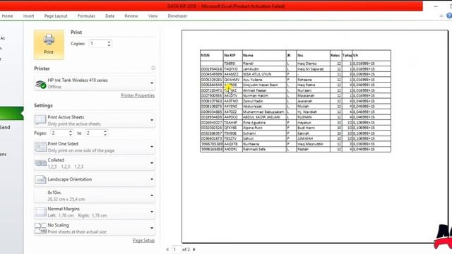 cara print excel full kertas f4 landscape смотреть онлайн