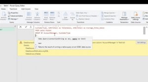 Advanced SQL Query in Power Query of Excel using ODBC.Query M Function