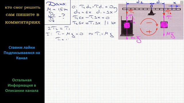 Физика На невесомой рейке, способной вращаться вокруг горизонтальной оси, проходящей через точку О смотреть онлайн