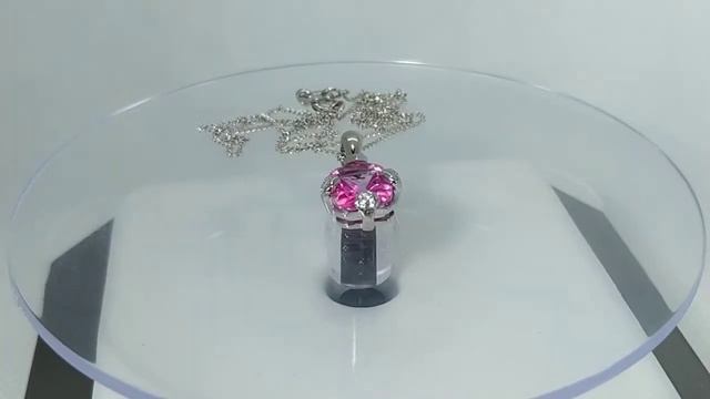 Кулон на цепочке с натуральным розовым мистик топазом 10х8 мм Серебро 925